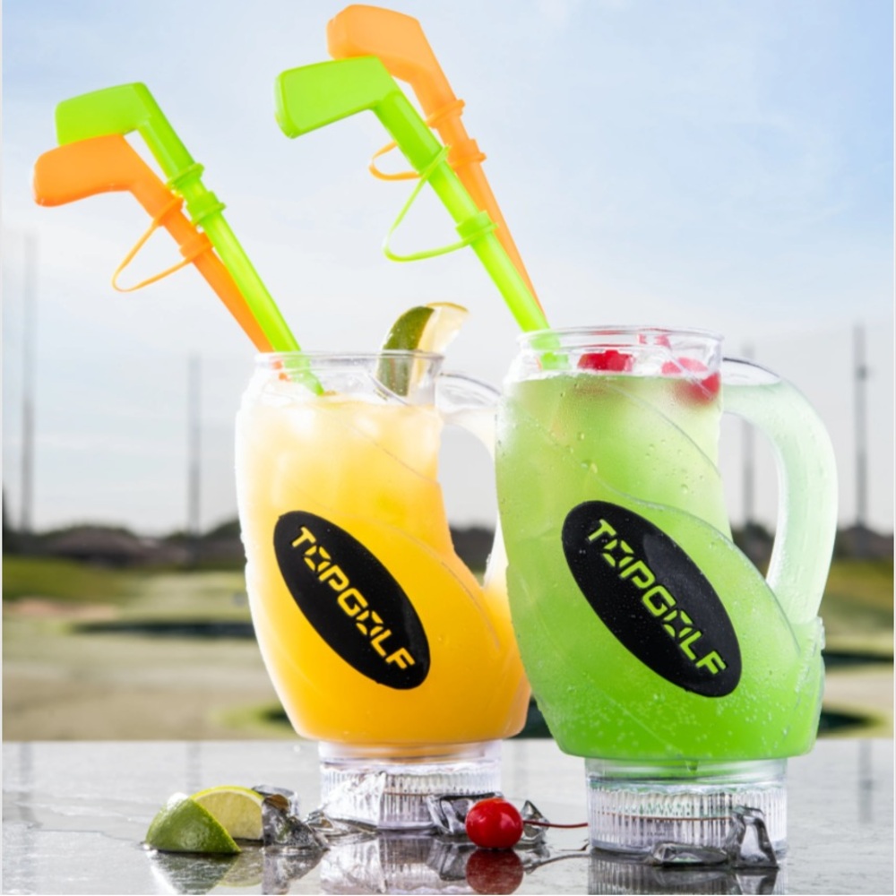 TOP GOLF DRIVING RANGE LED FLASHLIGHT LIGHT-UP SOUVENIR TUMBLER SET OF TWO